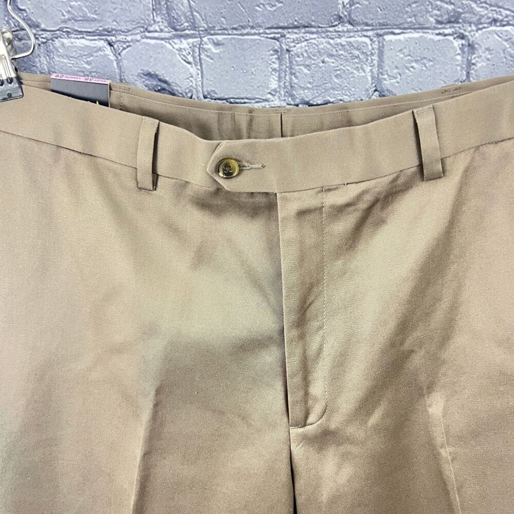 Perry Ellis Portfolio Mens Dress Pants Size 38x29 Sandstone Beige No Iron Flat F - Picture 4 of 9